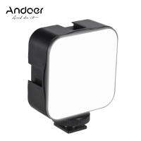 Andoer Mini LEDไฟถ่ายภาพและวิดีโอเติมหลอดไฟ6500Kหรี่แสงได้5Wรองเท้าเย็นตัวแปลงเลนส์สำหรับCanon Nikon Sony DSLRกล้อง