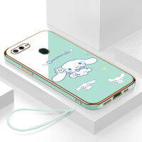 เคสoppo a12 กรอบสีทองชุบด้วยไฟฟ้า รวมทุกอย่าง ฝาหลัง วัสดุ TPU ป้องกันการหล่น ป้องกันการชนกัน กันน้ำ สายรัดข้อมือการ์ตูนน่ารัก เคสโทรศัพท์มือถือ