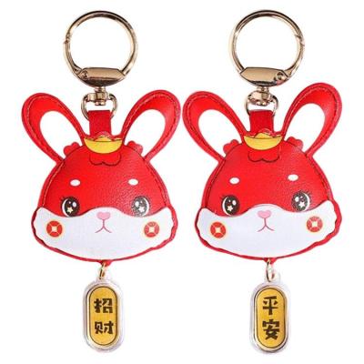 Rabbit Keychains for Kids Cute Red Rabbit Blank Keychains Hanging Accessories Decors Rabbit Style Keychain Blank Set Chinese Gifts cosy