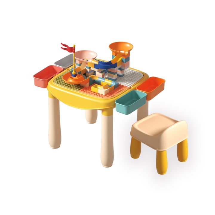 แถมเลโก้-โต๊ะเลโก้-โต๊ะตัวต่อ-โต๊ะต่อเลโก้-6in1-โต๊ะเลโก้เด็ก-โต๊ะตัวต่อ-เก้าอี้1ตัว-ตัวต่อ-85-ชิ้น