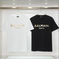 เสื้อยืดใหม่เอี่ยมแฟชั่นผ้าฝ้าย BALM-AIN ผู้ชายและผู้หญิงที่มีตัวอักษรพิมพ์ลายตัวอักษรเหมือนโจ๊กเกอร์คอปกแขนสั้น + ป้าย