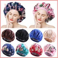 สบาย Turban วงกว้างผ้าไหม Night หมวกใส่นอนหมวกครอบผมซาตินขนาดใหญ่ Bonnet ซาตินหมวกใส่นอนซาตินสำหรับผมหยิก Sleeping