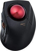 ELECOM DEFT PRO Trackball Mouse, Wired, Wireless, Bluetooth, Finger Control, Ergonomic Design, 8-Button Function, Optical Gaming Sensor, Smooth Red Ball, Windows11, MacOS(M-DPT1MRXBK)