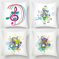 【hot】ↂ☫☒ Cartoon music fits bedroom sofa car peach skin pillow case