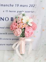 Rose Tulip Hand-Held Bouquet Home Holiday Wedding Knitted Bouquet Hand-Woven Finished