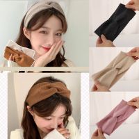 【YF】 Woolen Cross  Top Knot Elastic Hair Bands For Women Soft Solid Color Turban Headbands Girls Accessories 2021