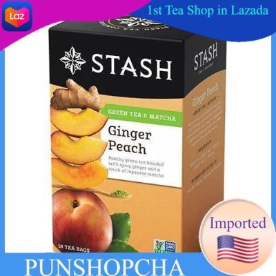 ชา Stash Green Tea with Matcha Ginger Peach 18Tea Bags