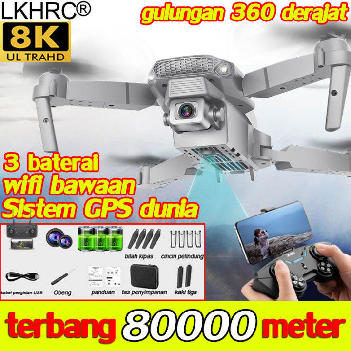 Remote control 50000 meter KKRC drone kamera jarak jauh E88 PRO 8K