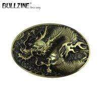 Bullzine Dragon คาวบอยผู้ชายกางเกงยีนส์หัวเข็มขัดแบบโบราณ Br Finish 03695-1สำหรับ4เซนติเมตรกว้างยึดบนเข็มขัด