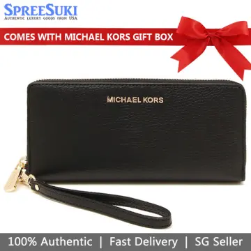 MICHAEL KORS MOTT Crossbody Extra Large Wallet Clutch - Black Leather -NEW  W/BOX