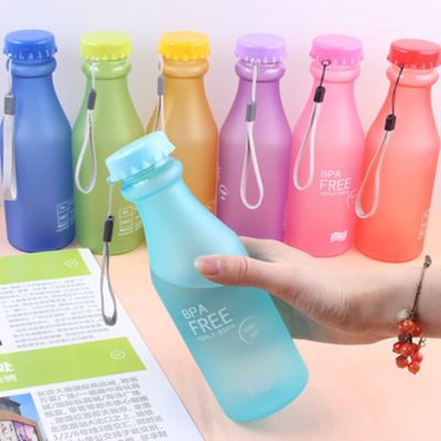 550ML Matte Plastic Water Bottle Candy Color Soda Shaped Leak Proof Outdoor Travel Camping Portable Sport Water Bottle BPA Free