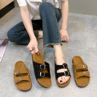 รองเท้าแตะ Birken สไตล์ญี่ปุ่นย้อนยุคสำหรับผู้หญิงใส่ข้างนอกในฤดูร้อน 2023 รองเท้าแตะแบบใหม่พื้นหนารองเท้าแตะโรมันชายหาดที่นิยมในโลกออนไลน์