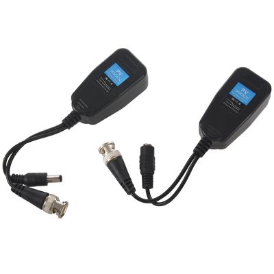 HD-CVI/TVI/AHD Passive Video Balun with Power Connector and RJ45 CAT5 Data Transmitter 1 Pair