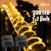 32m/22M/12M/7M Rope Strip Light Solar LED IP65 Waterproof Tube Fairy Light Strings Outdoor Garden Christmas Garland Decor