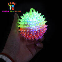 7.5cm Two-color Massage Ball With Rope Spike Soft Flashing Light Up Balls Bouncy