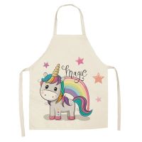 Cute Cartoon Unicorn Series Apron Custom Fashion Linen Apron Adult Home Party Children Painting Decoration Antifouling Apron Aprons