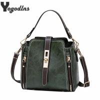 ZZOOI High Quality PU Leather Bag Bucket Top Handle Women Totes Vintage Wild Style Single Shoulder Ladies Crossbody Messenger Bags