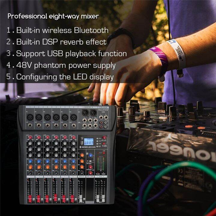 6 Channel Dj Controller Mixer Audio Sound Mixing Table Card Professional Pc Digital Consoles