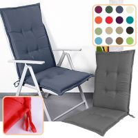 Outdoor Waterproof High Back Seat Cushions Chaise Lounge Garden Patio Sun Bed Lounger Recliner Lace Up Cushion Pad #t2g