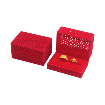 เคสสร้อยข้อมือสีแดงกล่องใส่เครื่องประดับแหวนกลวงกล่องเครื่องประดับทองและกล่องเครื่องประดับเงิน
