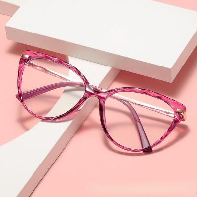 New Fashion Anti Blue Light Cat Eye Glasses For Women Retro Ladies Clear Computer Reding Eyeglasses Ins Popular Wholesale Matal