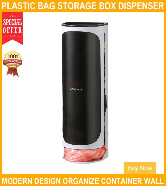 Plastic Bag Storage Box Dispenser Modern Design Organize Container Wall