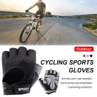 Love cut 【Ready】 Half Finger Biking Glove Anti-Slip Gel Pad Cycling Gloves for Men and Women Bicycle Fitness Gym Exercise Sports