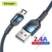 สาย USB Micro Essager 2.4A สายที่ชาร์จความเร็วสูงสำหรับ Samsung Xiaomi Redmi Android โทรศัพท์มือถือชาร์จข้อมูล3M