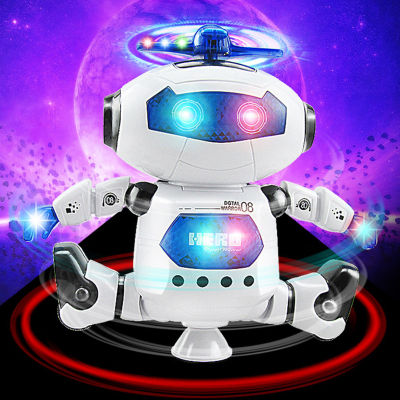 หุ่นยนต์ของเล่นหุ่นยนต์เต้นได้เดินอัจฉริยะพร้อมหลอดไฟแฟลช LED และดนตรีสำหรับของขวัญเกิดวันหยุด