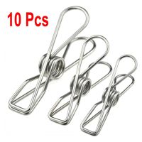 10 Pcs Multipurpose Windproof Clothespin Stainless Steel Marine Grade Durable Pegs Metal Hanging Clips for Clothes Towels Socks