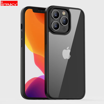 IPAKY for iPhone 13 Pro Case 13 Mini Case Transparent 0.6mm Higher Lens Shockproof TPU PC Shockproof for iPhone 13 Pro Max Case