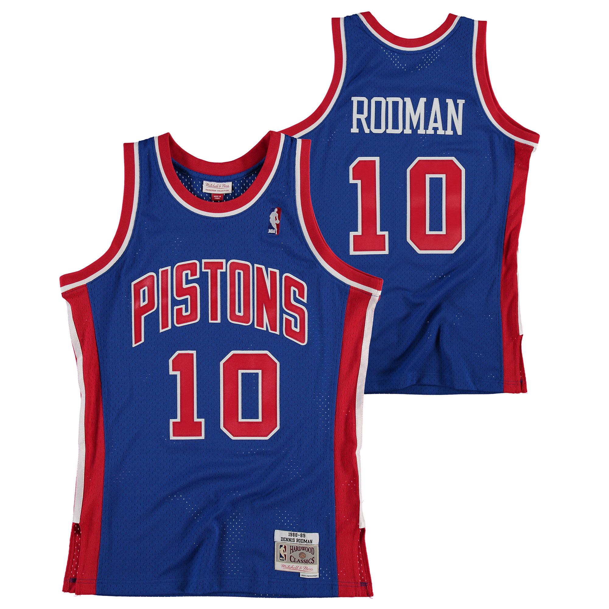 Retro Dennis Rodman #10 Detroit Pistons Basketball Stitched Jersey White 