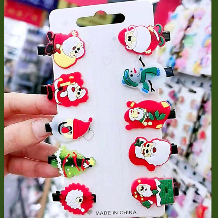 ins-hairpin-soft-rubber-hair-clip-cartoon-hairpin-snowman-hair-accessories-christmas-hairpin-broken-bangs-hairpin