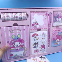 Kuromi Kawaii อะนิเมะ Sanrio ปากกาโน๊ตบุ๊คบัญชีแยกประเภทชุดน่ารักการ์ตูน Melody ของฉัน Cinnamoroll สติ๊กเกอร์เครื่องเขียนของขวัญวันเกิดสำหรับเด็ก