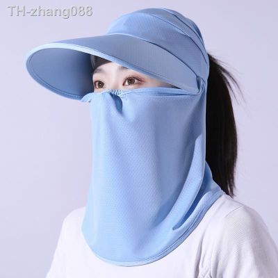 Summer Sun Hat Women Face Mask Neck Cover UV Protection Cap Female Outdoor Wide Brim Sunscreen Cycling Fishing Sunhat