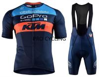 Men KTM Team Blue-Orange Short Sleeve Cycling Jersey And Bib Shorts Suit Road Bike Bicycle Sportwear