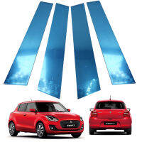 เสาประตูข้าง  เสาประตู สีสแตนเลส จำนวน 4ชิ้น suzuki Swift Hatchback ซูซูกิ สวิ๊ฟ สวิช ปี 2018 - 2019 4ประตู สินค้าราคาถูก คุณภาพดี Stainless Steel Pillar Plate Door