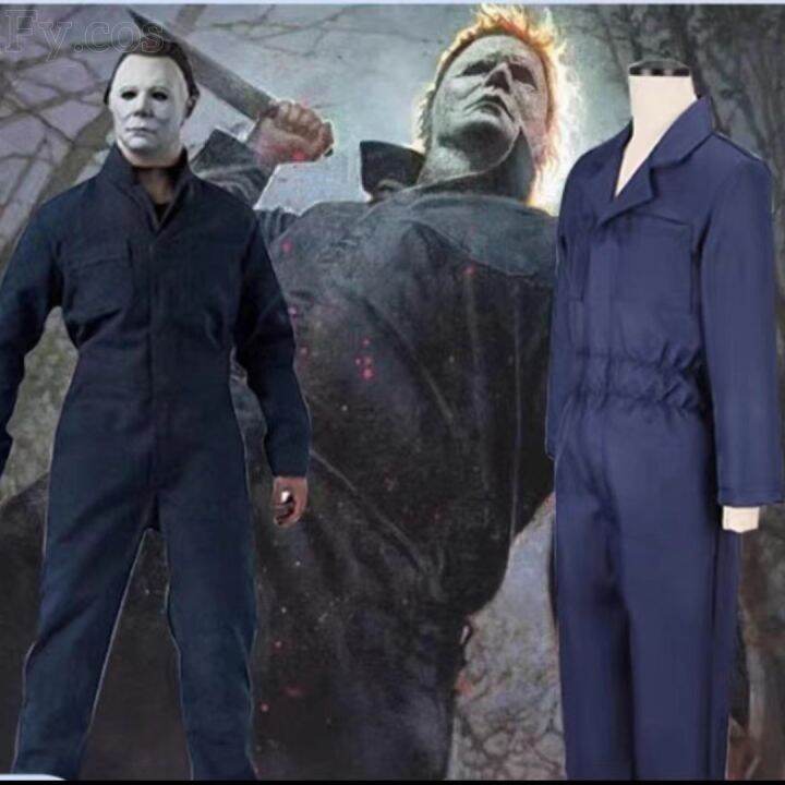 Halloween Michael Myers Kostum Karnival Cosplay Seram Pembunuh Topeng 