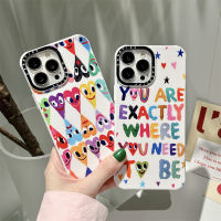 《KIKI》CASE.TIFY Liquid silicone Phone case for iphone 14 14plus 14pro 14promax 13 13pro 13promax Cartoon Colorful Text Soft case for iphone 12 12pro 12promax 11 11promax Classic popular phone case 7+ 8Plus case Smiling