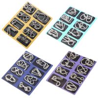 8 Sets/Pack Metal Crafts Chinese Ring Puzzles Classic IQ Brain Teaser Magic Baffling Puzzles Game Toys for Children Adults