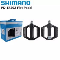 Shimano PD EF102 EF202 MTB แบนสบายๆขี่ภูเขาจักรยานเหยียบอลูมิเนียมสีดำ PD-EF202เดิมกล่อง