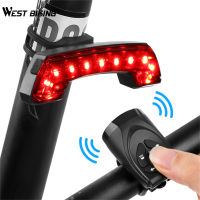 WEST BIKING MTB Bike Light USB Rechargeable Warning Cycling Rear Light Smart Wireless Remote Control Horn Tail Light Turn Signal