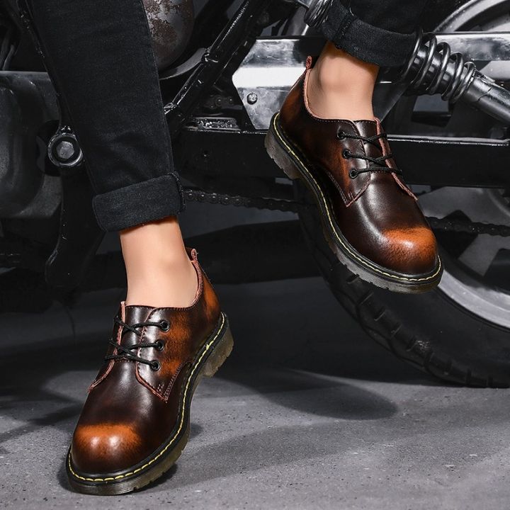ஐ☸☸ Ready Stock! Men British  Martin Boots Tooling Formal shoes  Low Cut Original Fashion banquet Leather Shoes | Lazada
