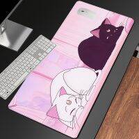 Kawaii Anime Cat Table Pad แผ่นรองเมาส์แล็ปท็อปน่ารัก,แผ่นรองโต๊ะเกมขยาย XXL