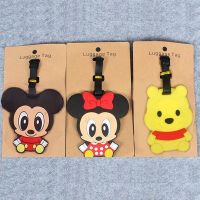 【DT】 hot  Cartoon Mickey Minnie Winnie Pooh Travel Luggage Tag Silica Gel Suitcase ID Addres Holder Baggage Boarding Tag Portable Label