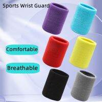 2Pcs Sports Wristband Solid Color Absorbent Cotton Breathable Quick Dry Sweatband for Tennis Fitness Towel Bracelet Protector