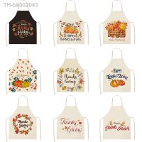 ☃✆ 1Pc Kitchen Aprons for Women Cotton Linen Bibs Household Home Autumn Thanks Giving Home Cooking Baking Waist Bib Pinafore