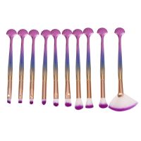 MAANGE 10 PCS Colorful Shell Brush Foundation Foundation Mix Powder Blush Cosmetic Tools