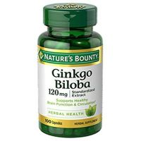 Natures Bounty Double Strength Ginkgo Biloba, 120mg, Capsules, 100 เม็ด พร้อมส่ง ขนาด 120 มิลลิกรัม