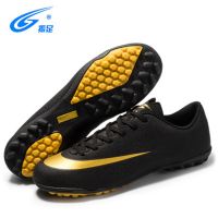 Turf Black Men Soccer Shoes Kids Cleats Training Football Boots High Ankle Sport Sneakers Size 34-44